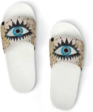 Abstract Evil Eye Slippers Shower Slipper In-Door Slipper Quick Drying Non-Slip Bathroom Pool Woman Man PVC
