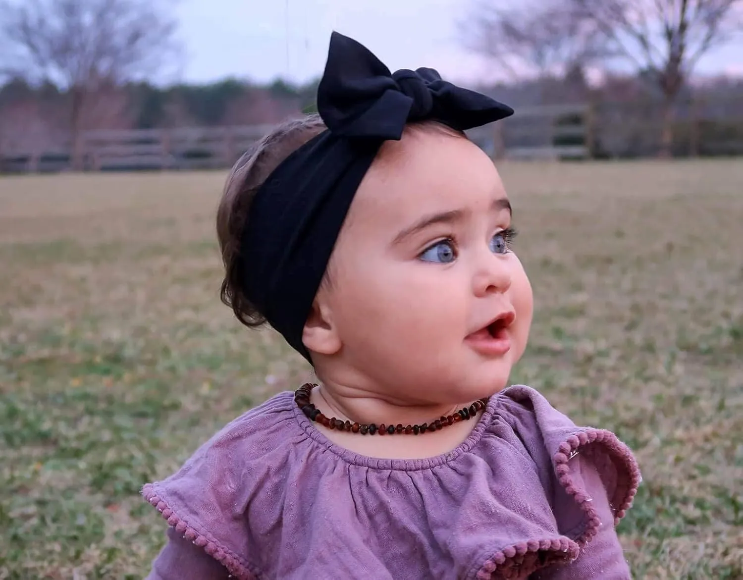 Baby Girl Headbands-Infant,Toddler Cotton Handmade Hairbands with Bows Child Hair Accessories (Black)