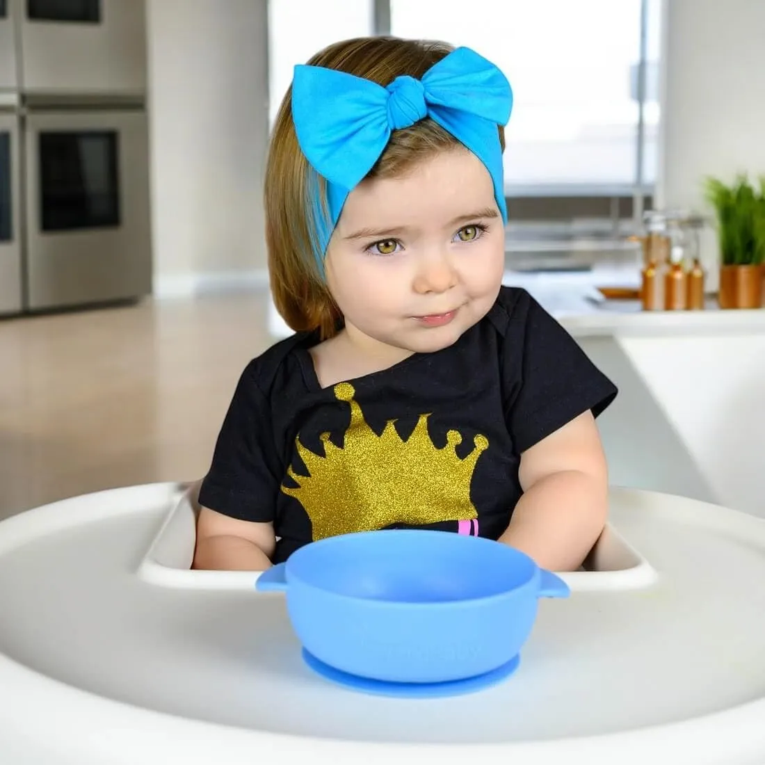Baby Girl Headbands-Infant,Toddler Cotton Handmade Hairbands with Bows Child Hair Accessories (Blue)