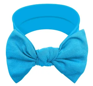 Baby Girl Headbands-Infant,Toddler Cotton Handmade Hairbands with Bows Child Hair Accessories (Blue)