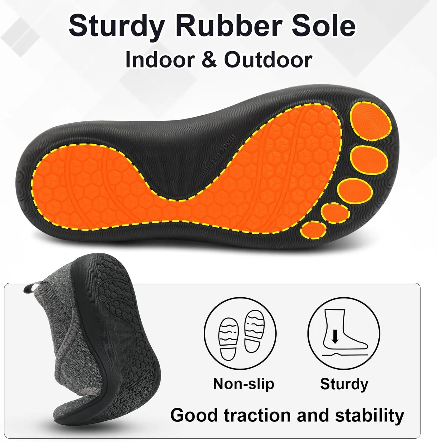 BARERUN Womens Slippers Wide Diabetic Shoes for Women Adjustable House Slippers Swollen Bunions Neuropathy House Shoes Stable Non Slip Barefoot Walking Shoes Indoor Outdoor