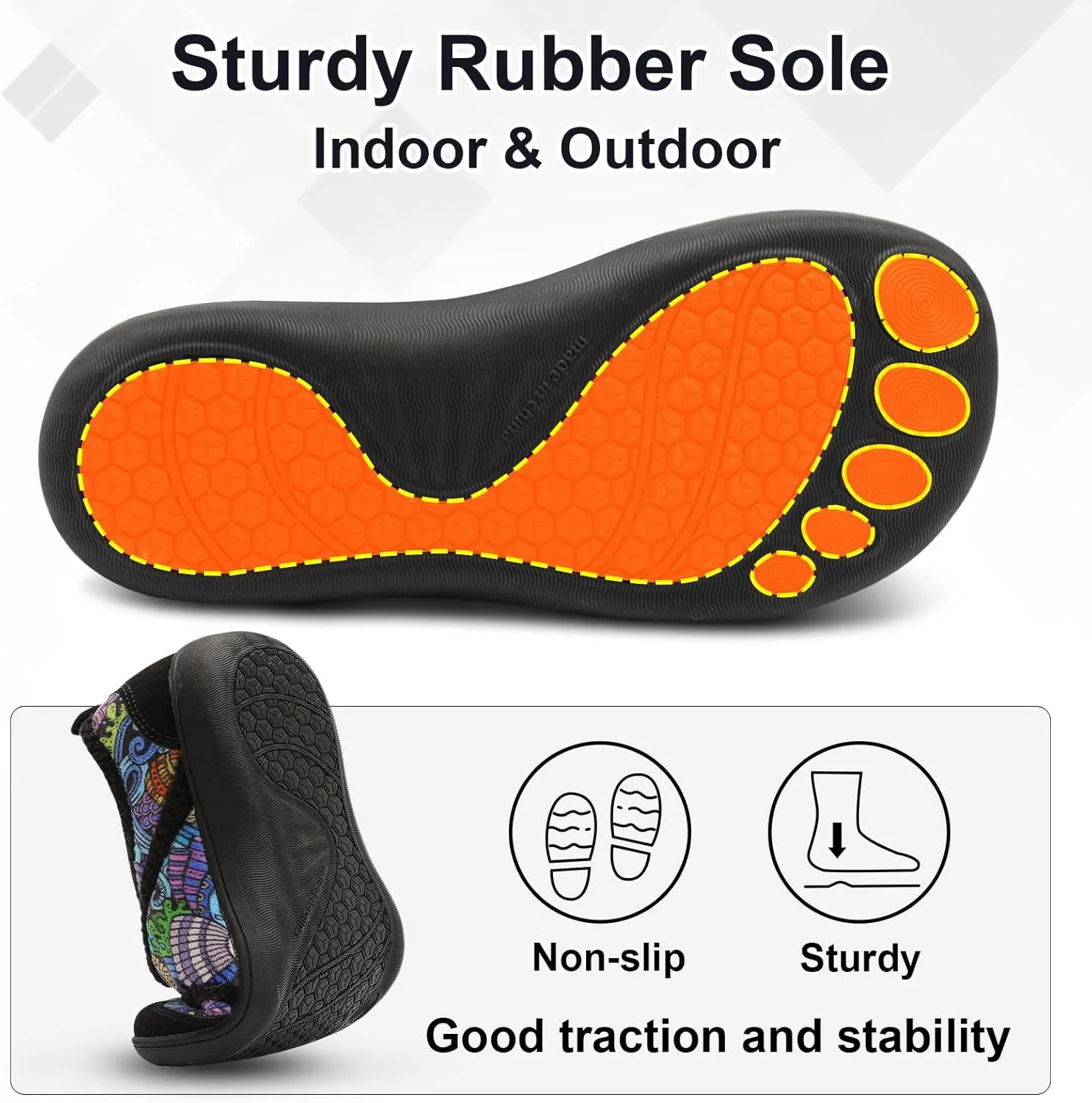 BARERUN Womens Slippers Wide Diabetic Shoes for Women Adjustable House Slippers Swollen Bunions Neuropathy House Shoes Stable Non Slip Barefoot Walking Shoes Indoor Outdoor