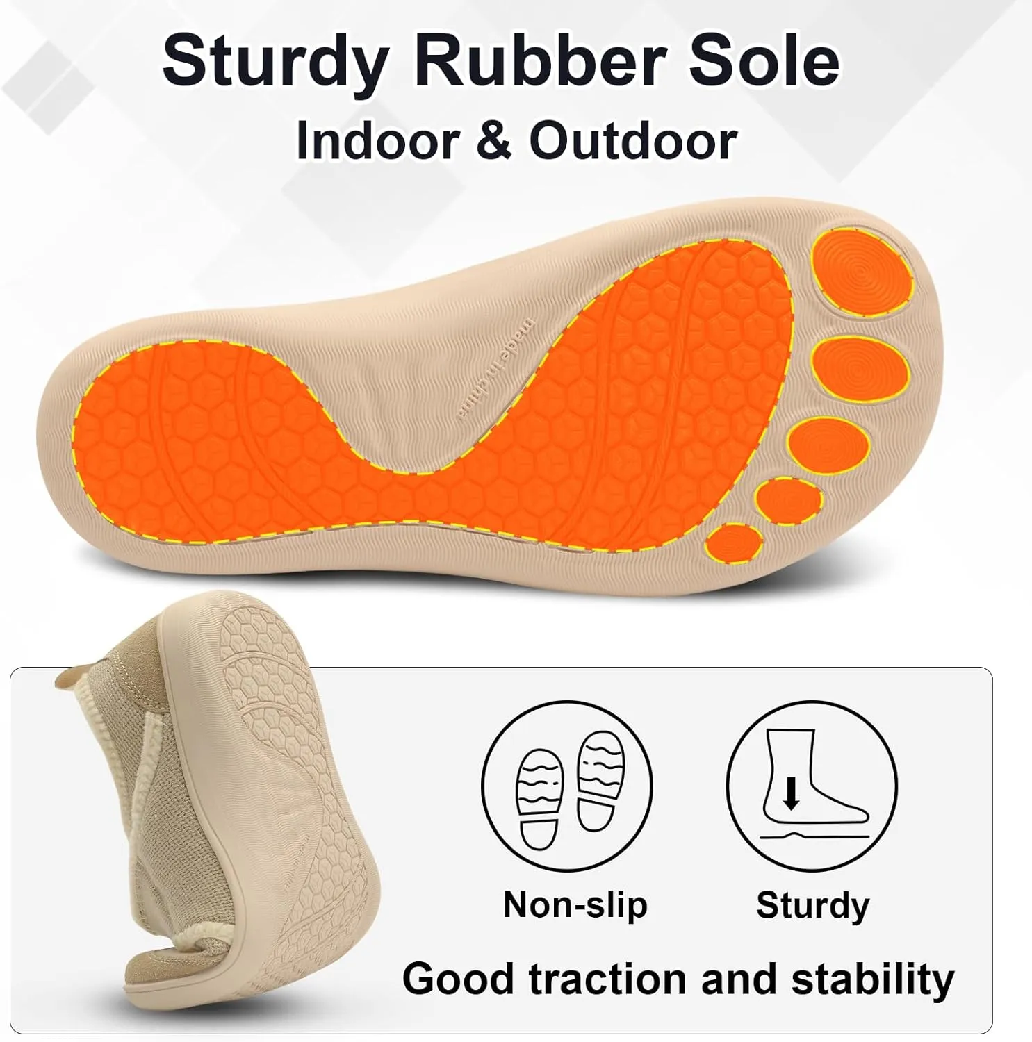 BARERUN Womens Slippers Wide Diabetic Shoes for Women Adjustable House Slippers Swollen Bunions Neuropathy House Shoes Stable Non Slip Barefoot Walking Shoes Indoor Outdoor
