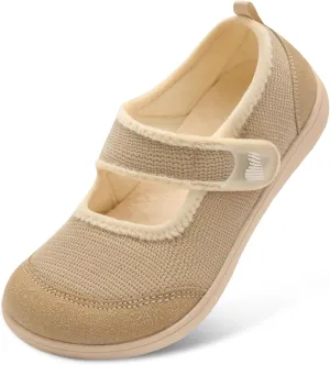 BARERUN Womens Slippers Wide Diabetic Shoes for Women Adjustable House Slippers Swollen Bunions Neuropathy House Shoes Stable Non Slip Barefoot Walking Shoes Indoor Outdoor
