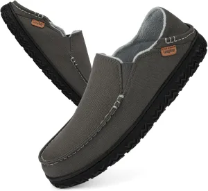 LongBay Men's Moccasin Slippers Cozy Breathable Memory Foam House Shoes for Indoor Outdoor