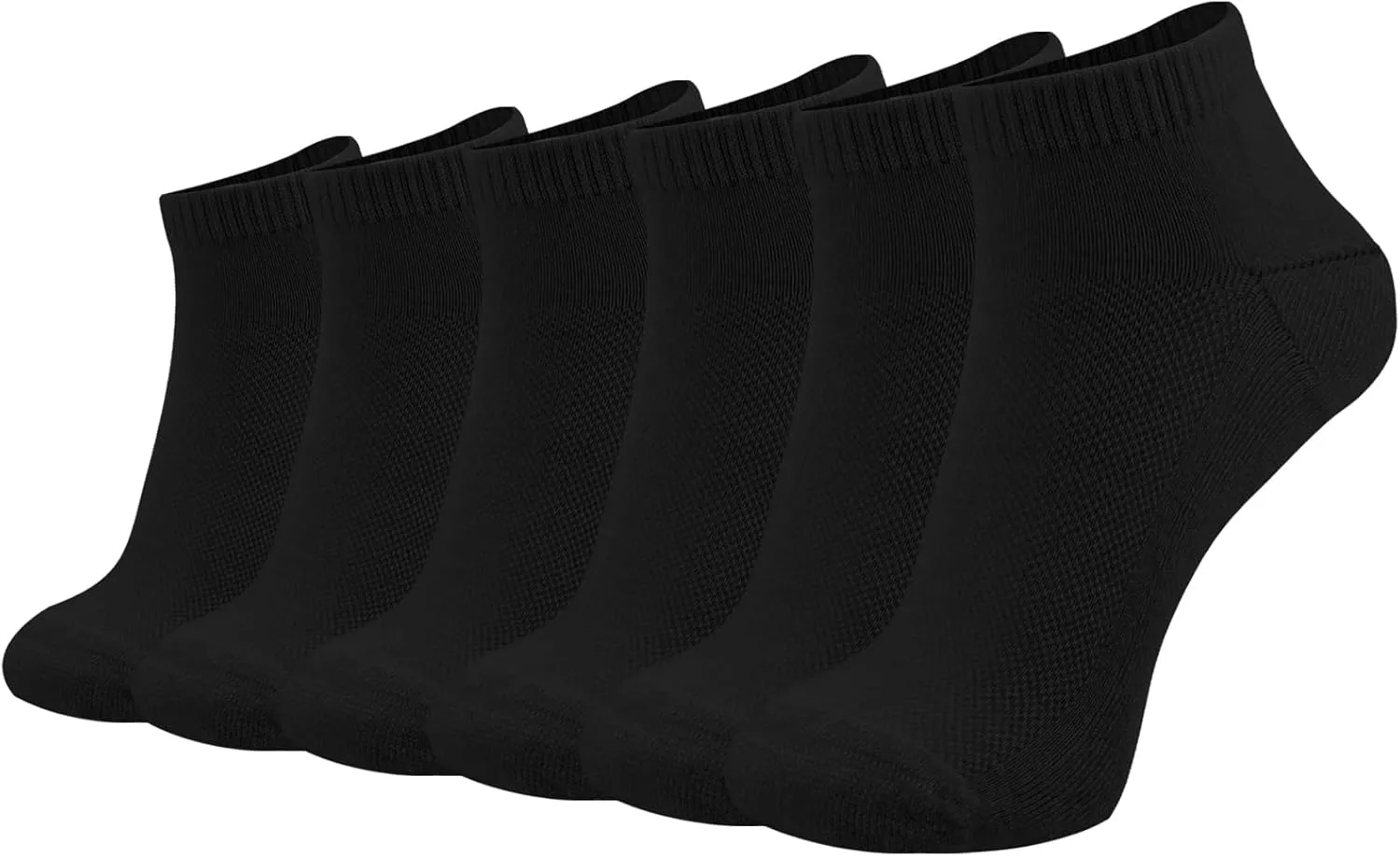  MD 6 Pairs Low Cut Socks for Mens Womens, Liner Cushion Wicking Smell Control, Athletic Running Sports Casual Socks