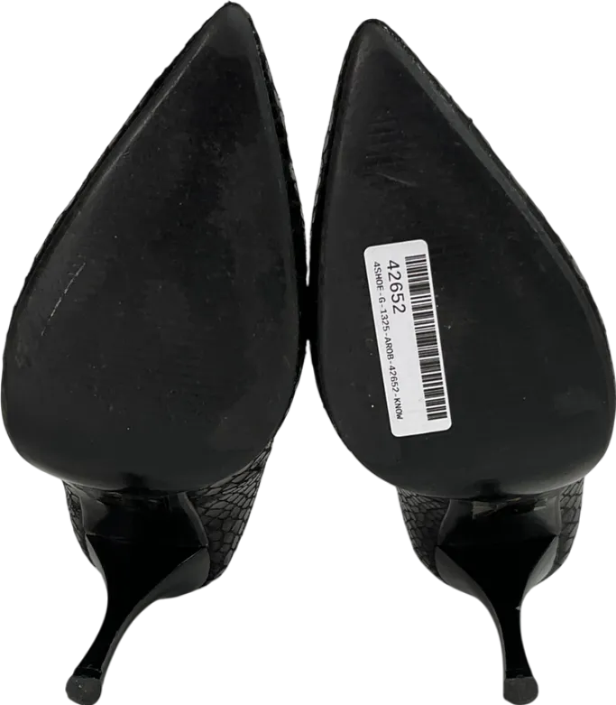 River Island Black Faux Leather Stiletto Heels UK 4 EU 37 👠