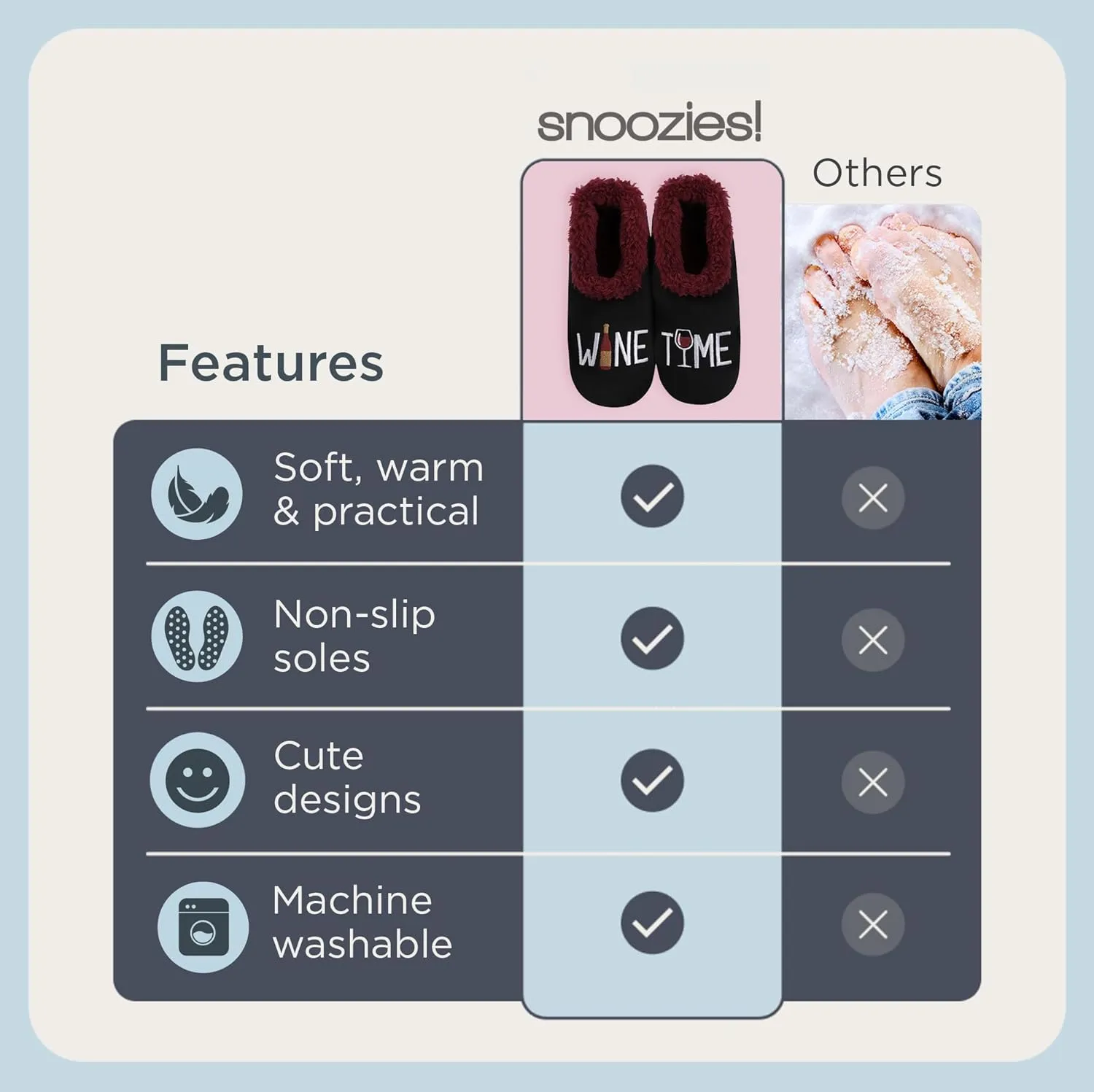 Snoozies Pairables Sherpa-lined Slipper Socks - Fuzzy and Cute Slippers for Women with Non-Slip Sole - Ladies Warm Slippers