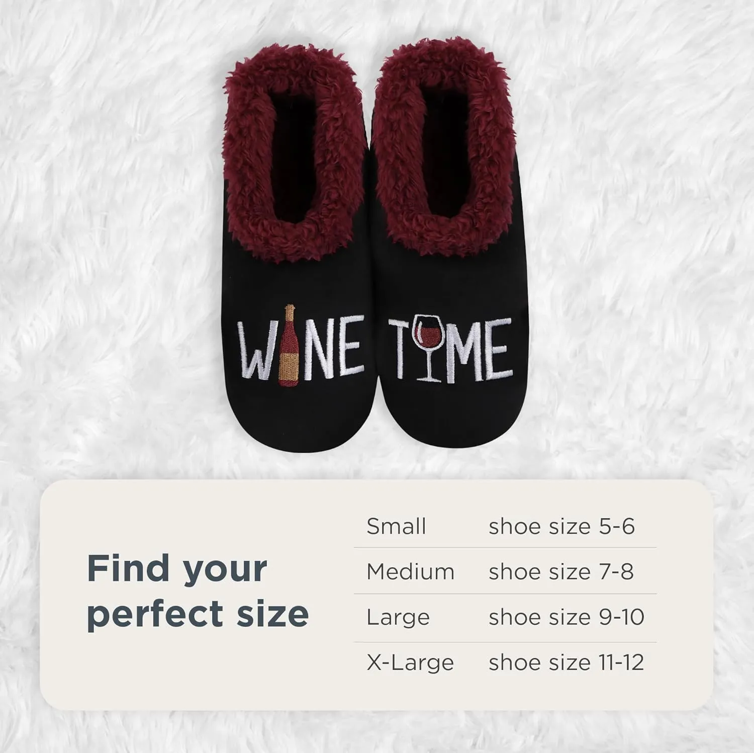 Snoozies Pairables Sherpa-lined Slipper Socks - Fuzzy and Cute Slippers for Women with Non-Slip Sole - Ladies Warm Slippers