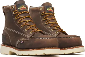 Thorogood American Heritage 6 Steel Toe Work Boots for Men - Full-Grain Leather with Moc Toe, Slip-Resistant Wedge Outsole, and Comfort Insole; EH Rated